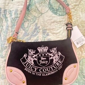 Juicy Couture Black and Pink Shoulder Bag